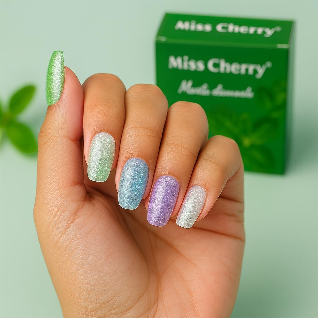 MISS CHERRY Gel MENTA DIAMANTE 6 pcs UV LED semipermanente profesional uñas