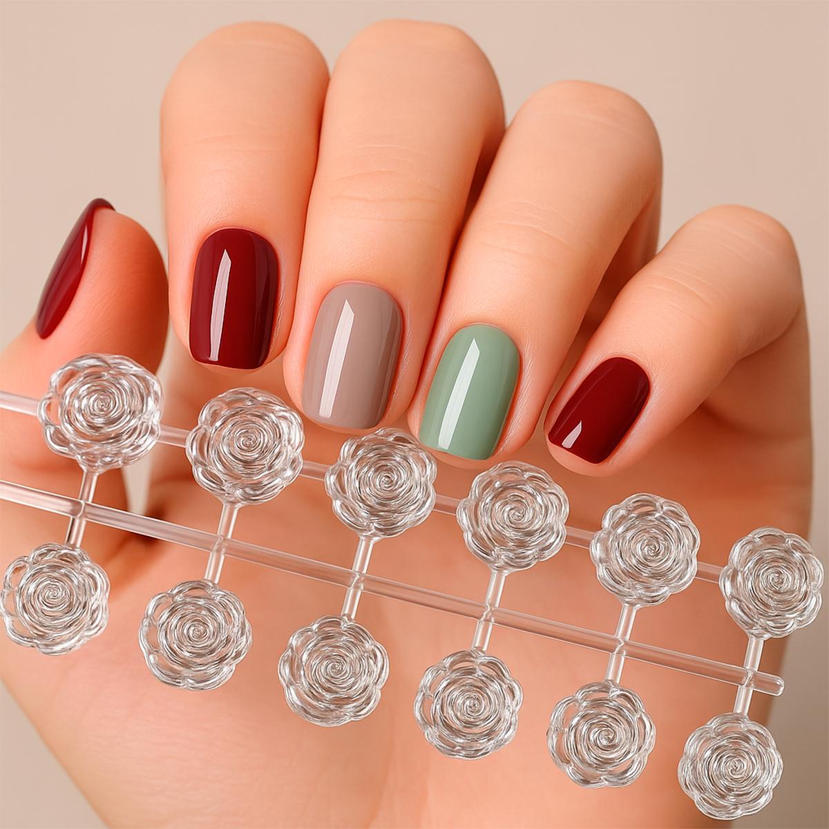 Miss Chaerry Tips de Muestrario Diferentes Modelos puntas transparentes tablero de Color de uñas tarjeta de puntas