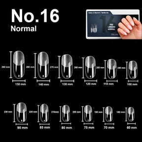 Miss Cherry 504pcs Tips Pre limado para Uñas Soft Gel Incluye 12 Tamaños Uñas Postizas Transparentes