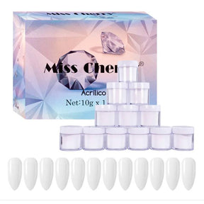 Miss Cherry Polvo Acrilico Para Uñas Esculturales 12 Pzs 10g