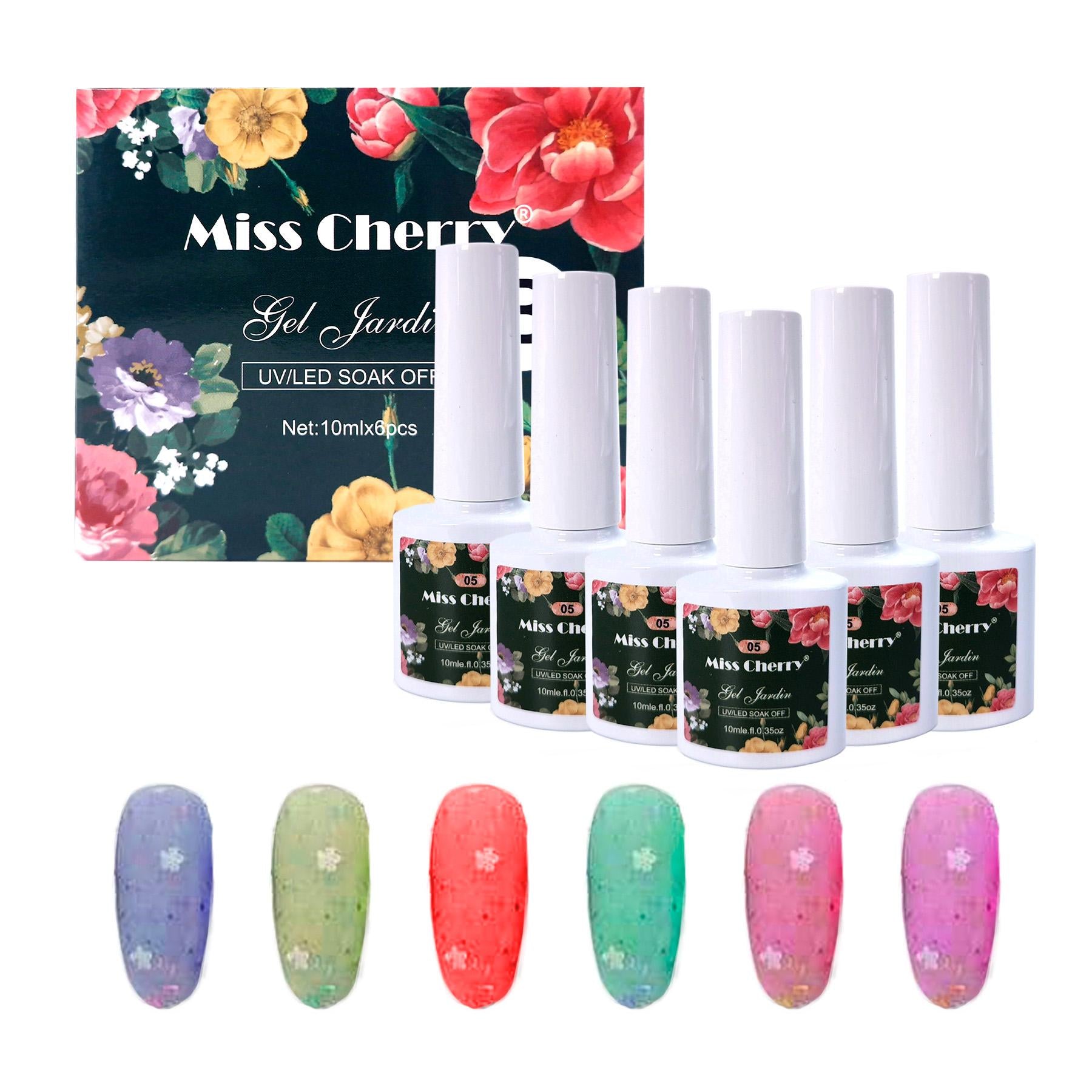 Miss Cherry Gel Jardin UV/Led Esmalte para Uñas 10 ml 6 pzs