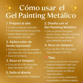 Miss Cherry Gel Painting Espejo Metalico 6 pzs 8 ml Gel semipermanente UV LED arte en uñas