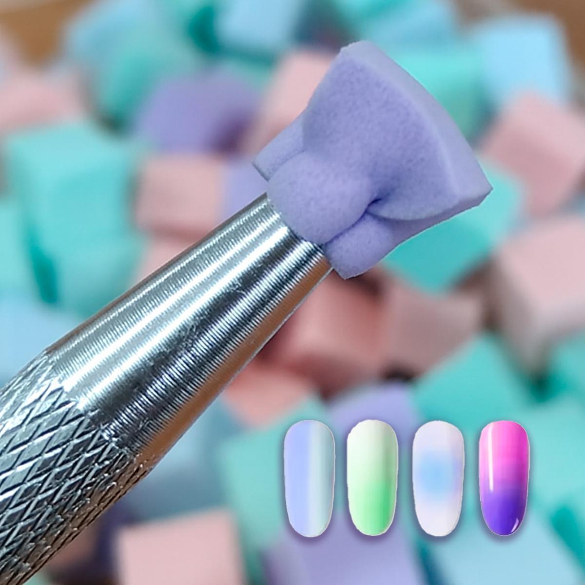 Miss Cherry Difuminador SET de Esponjas y Pinza Para Difuminar color en uñas aplicador para degradado
