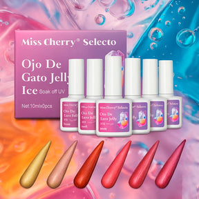 Miss Cherry Gama Jelly Ice Efecto ojo de gato Gel semipermanente UV LED uñas manicura arte en uñas