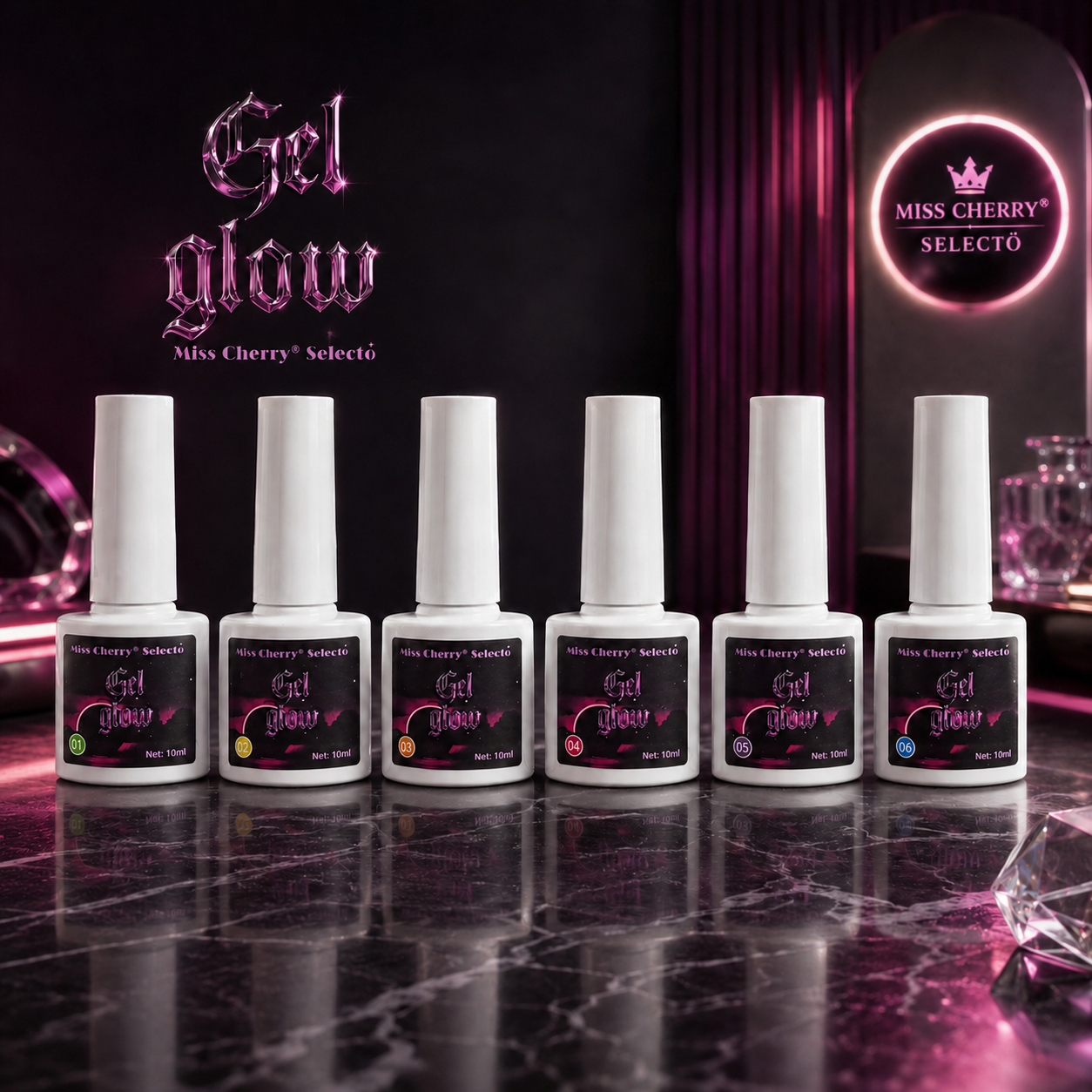 Miss Cherry Gel Semipermanente FLOUORESCENT  Gel Glow